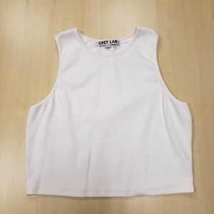 GREY LAB Classic White Tank / Crop Top XL